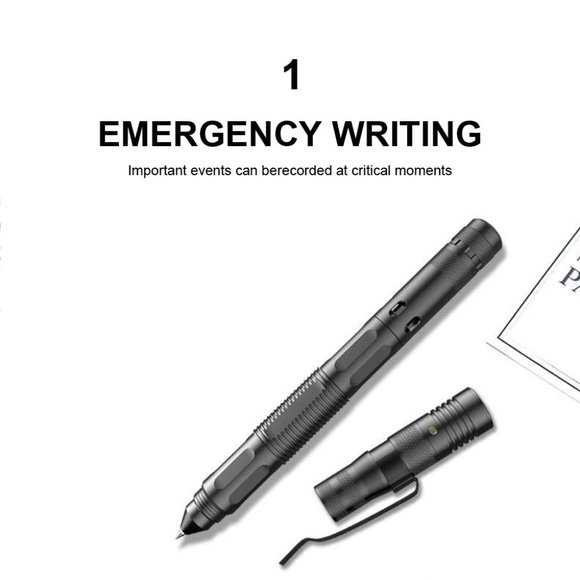 Multifunctional Self Defense Tactical Pen Defense Flashlight Aluminum Screwdrive - Picture 6 of 16